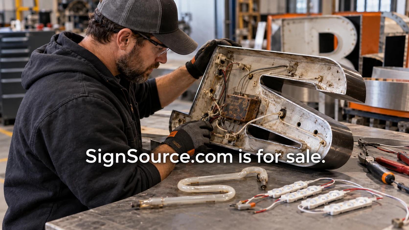 Neon-to-LED Retrofit for Existing Letters and Cabinets illustrated through materials and work in the sign trade